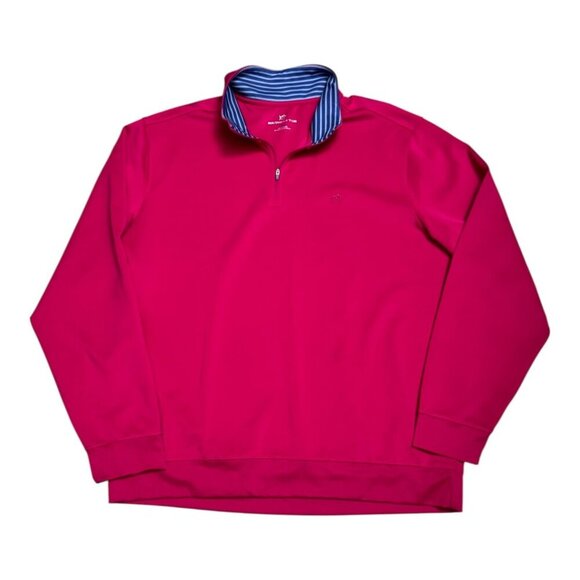 SOUTHERN TIDE Quarter Zip Fishing Pink Summer Golf Jacket Sweater Mens 2XL - Picture 1 of 4